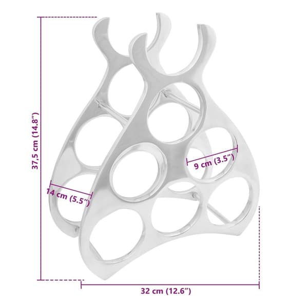 vidaXL viinipukki Hopea 38 x 33 x 13 cm Alumiini