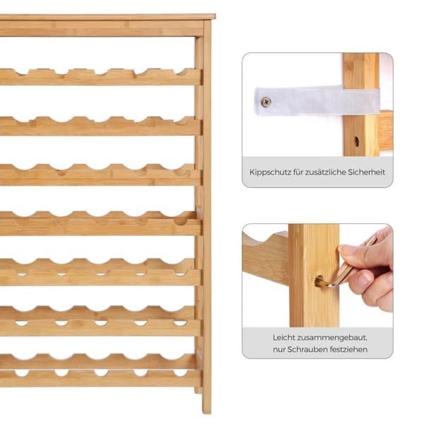 Vinreol, SONGMICS, 29x66x99.5 cm, Naturfarver