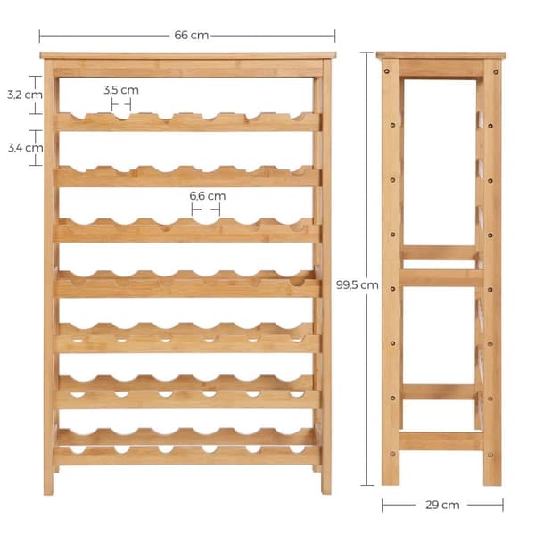 Vinreol, SONGMICS, 29x66x99.5 cm, Naturfarver