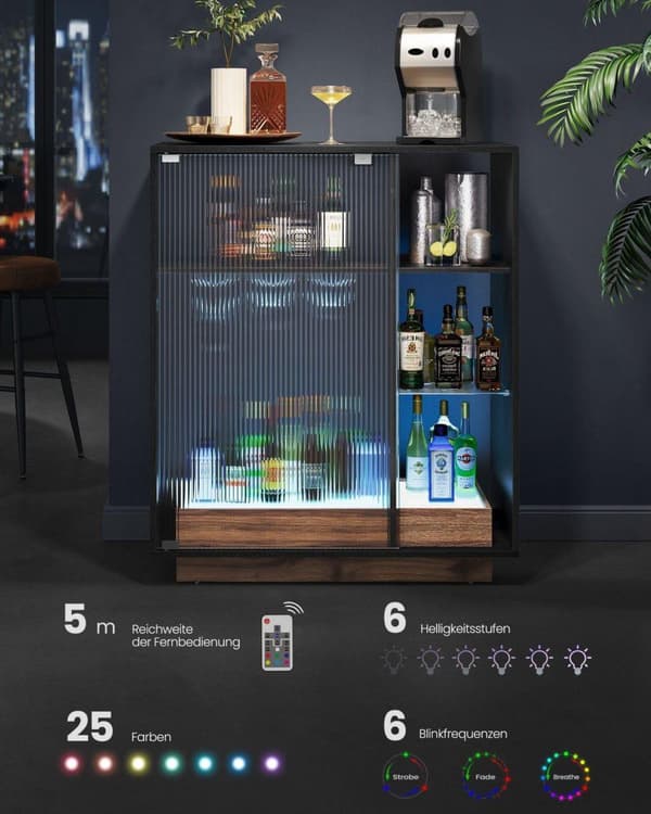 Sideboard, VASAGLE, 88x42 cm, Sort
