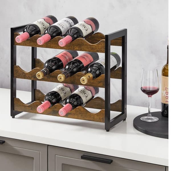 Bordplade Vinrack, SONGMICS, 44,8x20,3 cm, Vintage Brun-Sort
