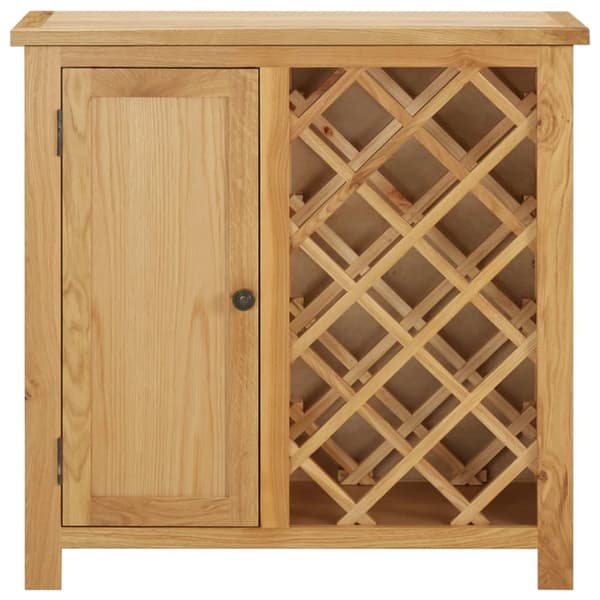 Vinskåp för 11 flaskor 80x32x80 cm massiv ek