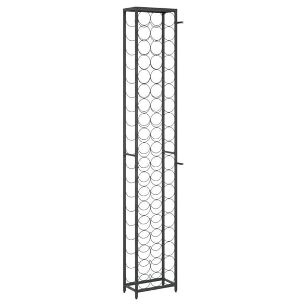 Vinställ för 57 flaskor svart 34x18x200 cm smidesjärn