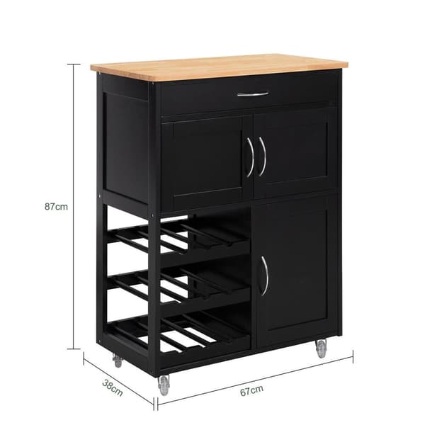 Keittiön rullakko, FKW45-SCH, 67x38x87 cm, Ruskea