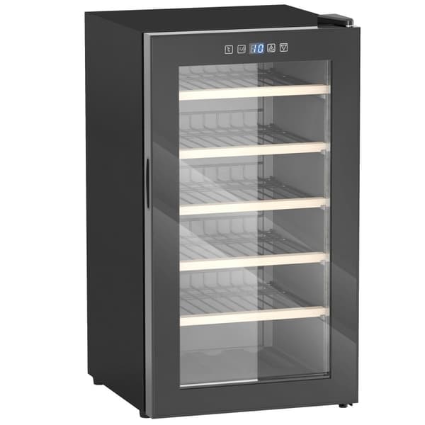 Rootz Wine køleskab - Drikkevarer køleskab - Vinkøler - LED -skærm - 45.1x53.8x79.8 cm - 41 flaske kapacitet
