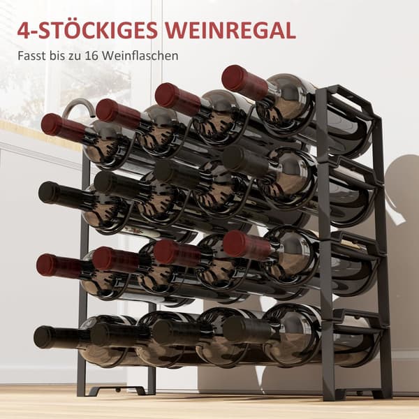 Vinreol, 42,5x16,5x41 cm, Sort