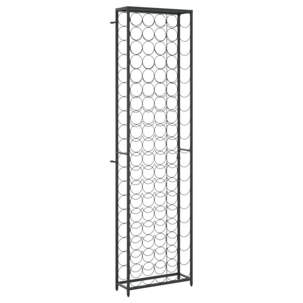 Vinställ för 95 flaskor svart 54x18x200 cm smidesjärn