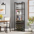 Pikkukuva 5 / 8: Tribesigns Wine Rack with Glass Holder - 9 kerroksinen viiniteline 20 pullolle - Pulloteline - Pystyteline - Industrial - 45 x 35 x 180 cm