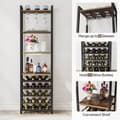 Pikkukuva 7 / 8: Tribesigns Wine Rack with Glass Holder - 9 kerroksinen viiniteline 20 pullolle - Pulloteline - Pystyteline - Industrial - 45 x 35 x 180 cm