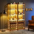Pikkukuva 4 / 8: Tribesigns Wine Rack with Glass Holder - 9 kerroksinen viiniteline 20 pullolle - Pulloteline - Pystyteline - Industrial - 45 x 35 x 180 cm