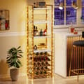 Pikkukuva 6 / 8: Tribesigns Wine Rack with Glass Holder - 9 kerroksinen viiniteline 20 pullolle - Pulloteline - Pystyteline - Industrial - 45 x 35 x 180 cm