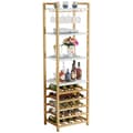 Pikkukuva 1 / 8: Tribesigns Wine Rack with Glass Holder - 9 kerroksinen viiniteline 20 pullolle - Pulloteline - Pystyteline - Industrial - 45 x 35 x 180 cm