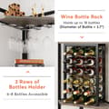 Pikkukuva 4 / 8: Tribesigns Wine Rack with Glass Holder - 4-tasoinen kulmaviiniteline 18 pullolle - Pulloteline - Industrial - 40 x 40 x 160 cm