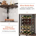 Pikkukuva 6 / 8: Tribesigns Wine Rack with Glass Holder - 4-tasoinen kulmaviiniteline 18 pullolle - Pulloteline - Industrial - 40 x 40 x 160 cm