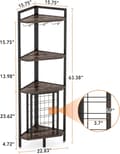 Pikkukuva 7 / 8: Tribesigns Wine Rack with Glass Holder - 4-tasoinen kulmaviiniteline 18 pullolle - Pulloteline - Industrial - 40 x 40 x 160 cm