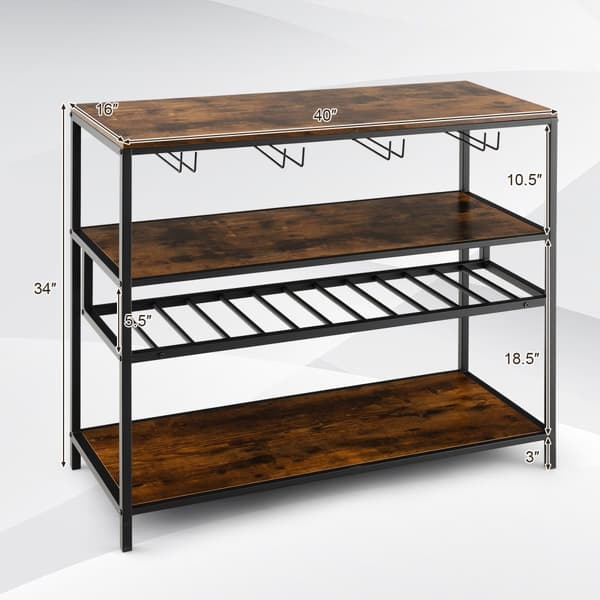 Vinskab Bord, 40x16x34 tommer, Brun