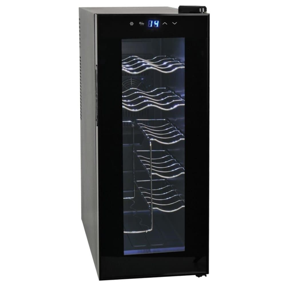 vidaXL vinkøleskab 35 l 12 flasker LCD-skærm