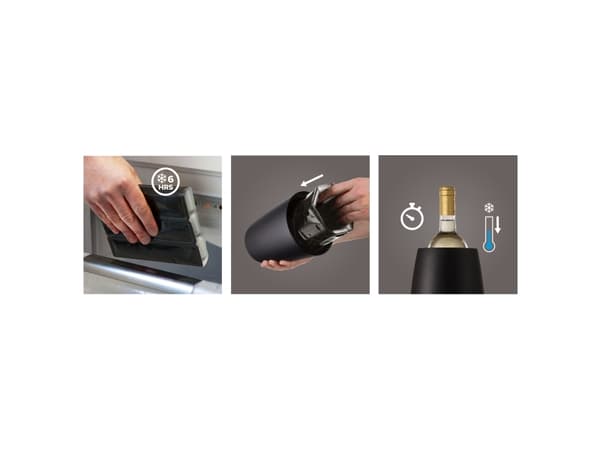 Vacu Vin Active Wine Cooler Elegant, Glass Flaske, Vin, Sort, Monokromatisk, 5 min, 1 stykker