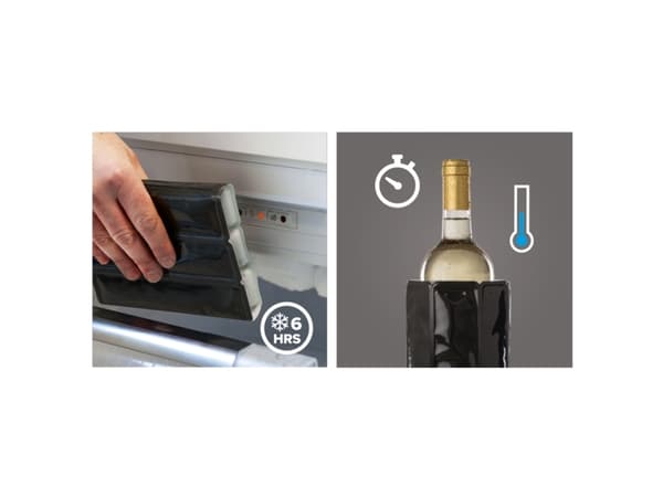 Vacu Vin Active Cooler Wine, Lasipullo, Viini, Musta, Yksivärinen, 5 min, 1 kpl