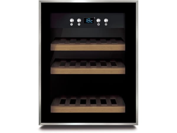 Caso WineSafe 12, Vapaasti seisova, 12 pullo(a), 80 W, F, Sisätilojen valo, Musta