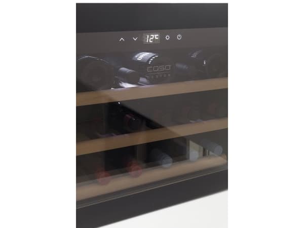 Caso WineSafe 18 EB Black, Kompressori viininjäähdytin, Kiinteä, 18 pullo(a), 60 W, A, Musta