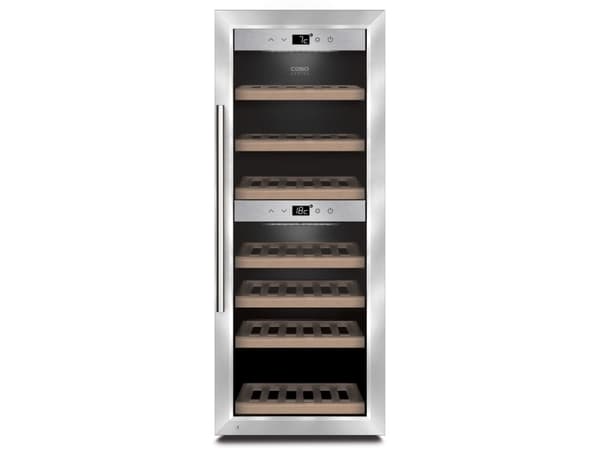 Caso WineComfort 38, Kompressori viininjäähdytin, Vapaasti seisova, 38 pullo(a), 60 W, G, Ruostumaton teräs