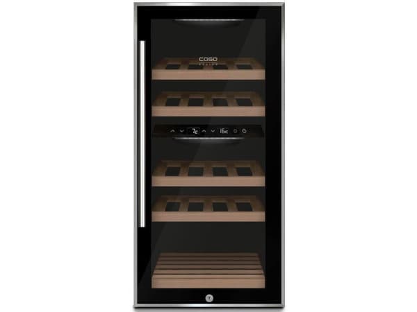 Caso WineComfort 24, Vin kjøleskap, Frittstående, 24 flasker, 60 W, G, Sort