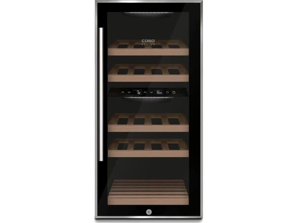 Caso WineComfort 24, Vin kjøleskap, Frittstående, 24 flasker, 60 W, G, Sort