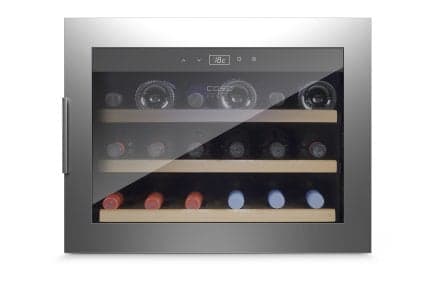 Caso WineSafe 18 EB Inox, Vin kjøleskap, Innebygget, 18 flasker, 60 W, A, Sølv