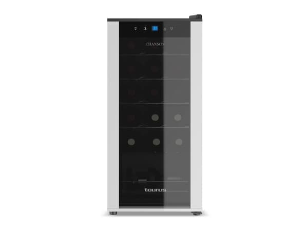 Taurus Chanson 18, Termoelektrisk Vinkjøler, Frittstående, 18 flasker, 85 W, G, Sort, Sølv