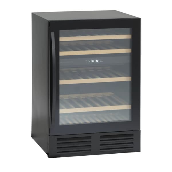 Scandomestic SV 85 B Premium Collection - Viinijääkaappi - 2 vyöhykettä - Leveys: 59,5 cm - Syvyys: 60,5 cm - Korkeus: 86,5 cm - 134 litraa - Musta -