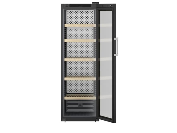 Liebherr WPbli 5231, Termoelektrisk Vinkjøler, Frittstående, 229 flasker, F, Innebygd lys, Sort