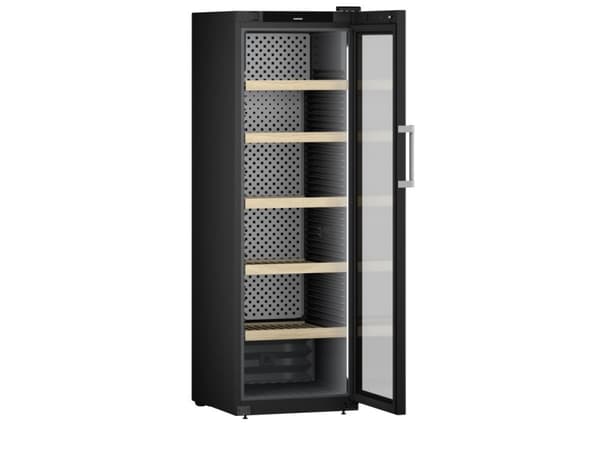 Liebherr WPbli 5231, Termoelektrisk Vinkjøler, Frittstående, 229 flasker, F, Innebygd lys, Sort