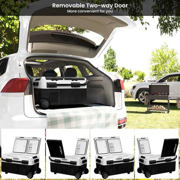 Rootz Kompressor Køleboks - Bærbart Køleskab - Campingkøleskab - 30/40/50 L Kapacitet - Dual Zone - Batteribeskyttelse - 2 Zoner - APP kontrol - Eco/M