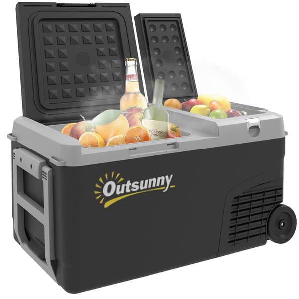Rootz Portable Electric Cooler fryser & køleskab - Bilkøleskab - Rejsekøler - Dual Zone, Eco Mode - 26 "X 15,5" X 14 " - 27L Kapacitet