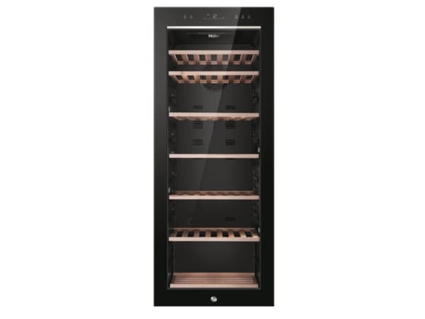Haier Wine Bank 50 Serie 5 HWS84GA, Kompressori viininjäähdytin, Vapaasti seisova, 84 pullo(a), G, Musta, Musta musta