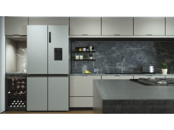 Haier Wine Bank 50 Serie 5 HWS49GAE, Kompressori viininjäähdytin, Vapaasti seisova, 49 pullo(a), F, Musta, Musta