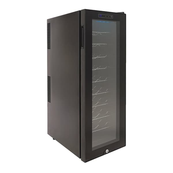 Fristående Vin Kyl, 30 Flaskors Kapacitet, Justerbar Temperatur, LED Display,svart