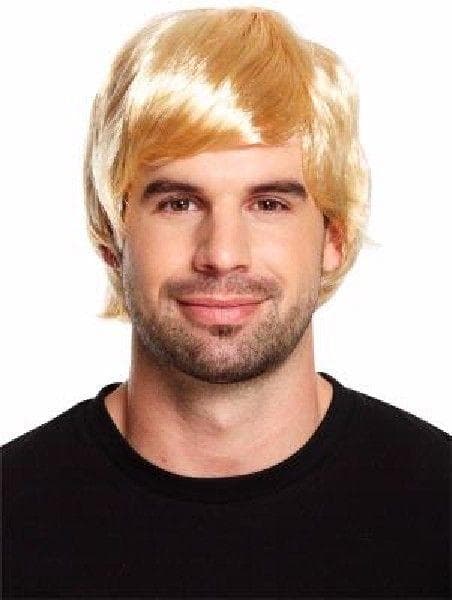 Blond peruk pojkband vuxenstorlek blondin ljus