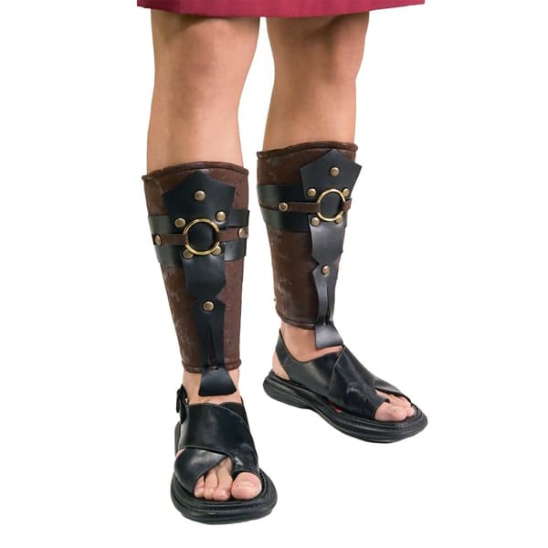 Bristol Novelty Unisex Adult Roman Leg Guard Costume Leg Accessory (Pack of 2) Brown/Black One Size