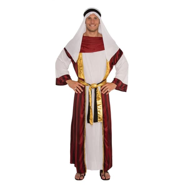 Bristol Novelty Mens Desert Prince Costume White/Wine Red/Gold Standard