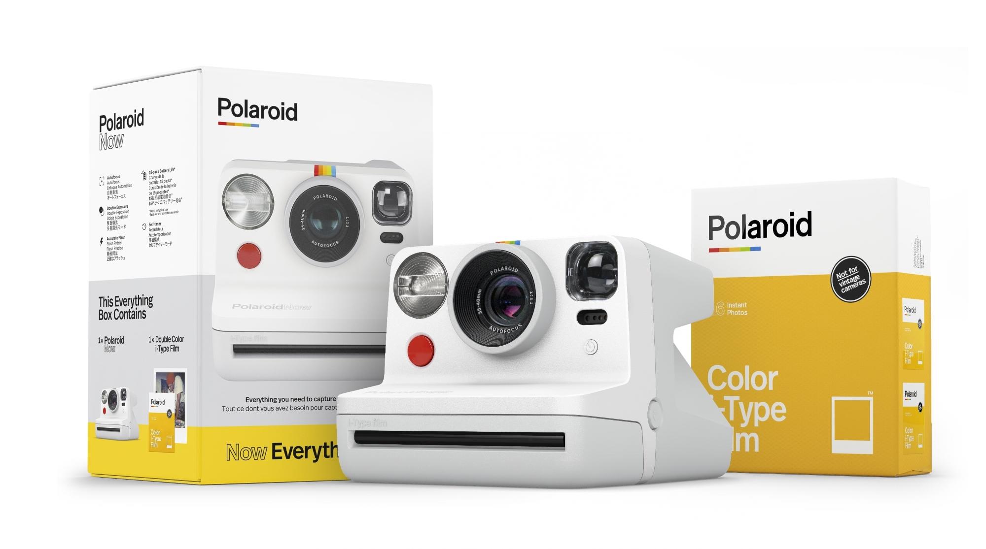 Polaroid Now White + 2 x Color I-Type Film Kit