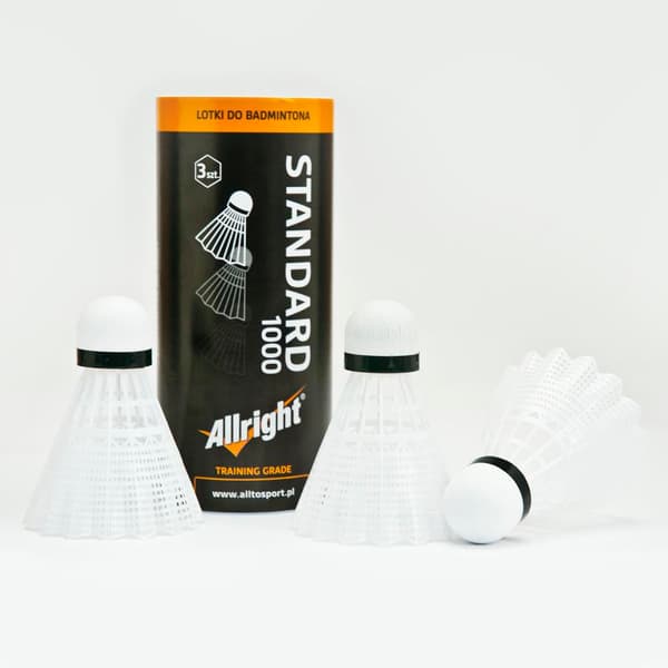 BADMINTON SHUTTLES STANDARD 1000 3kpl ALLRIGHT materiaali: nylon