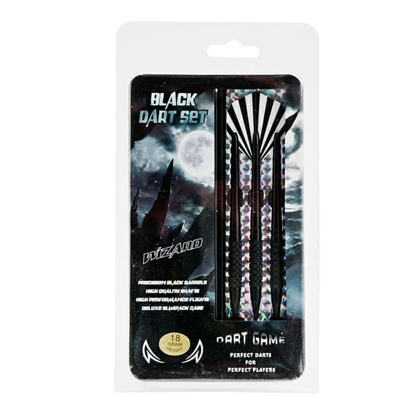 DART PVC HOVED DART SPIL 18g - 3 stk. WIZARD SOFTIP sort messing