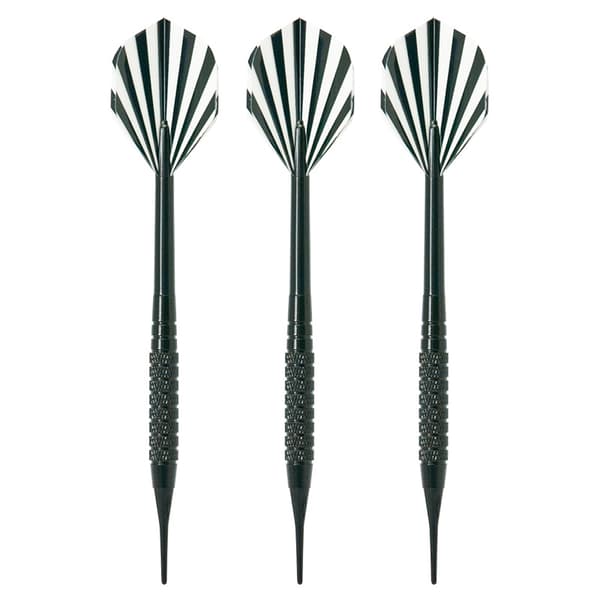 DART PVC HOVED DART SPIL 18g - 3 stk. WIZARD SOFTIP sort messing