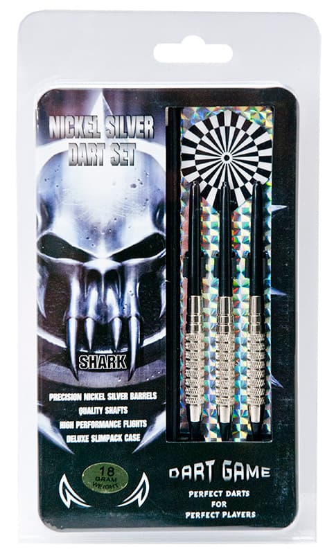 DART PVC HEAD DART SPEL 18g - 3 st. SHARK SOFTIP nickelpläterad