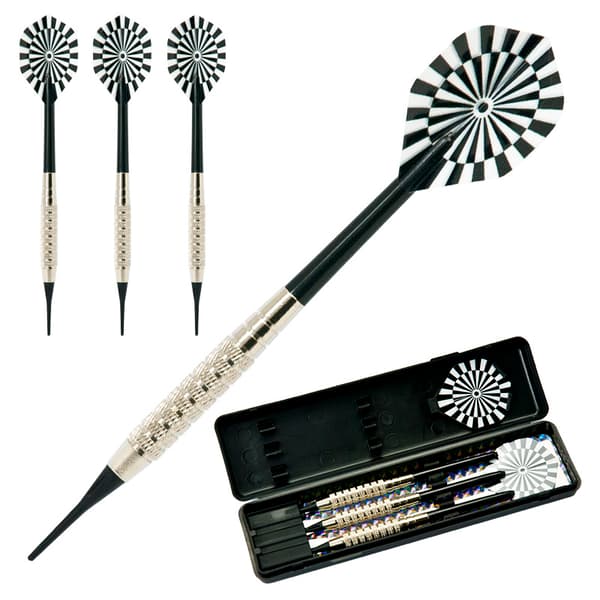 DART PVC HEAD DART SPEL 18g - 3 st. SHARK SOFTIP nickelpläterad