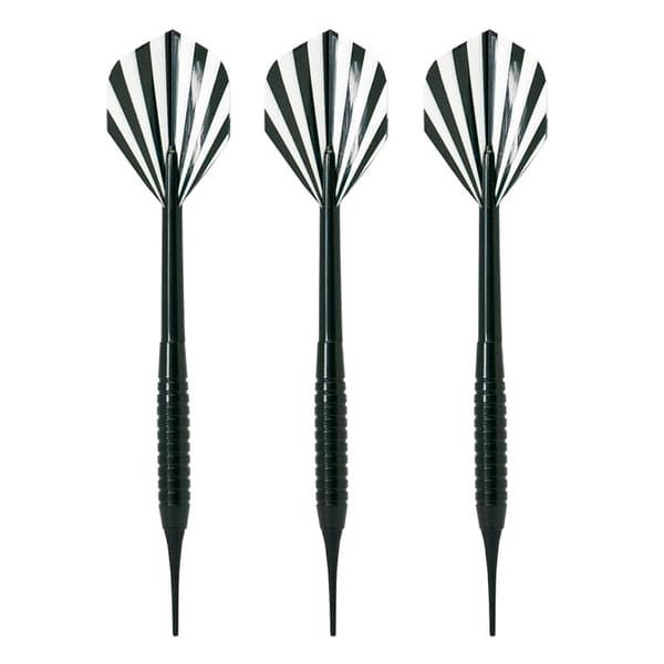 DART PVC HEAD DART SPEL 16g - 3 st. WIZARD SOFTIP svart mässing