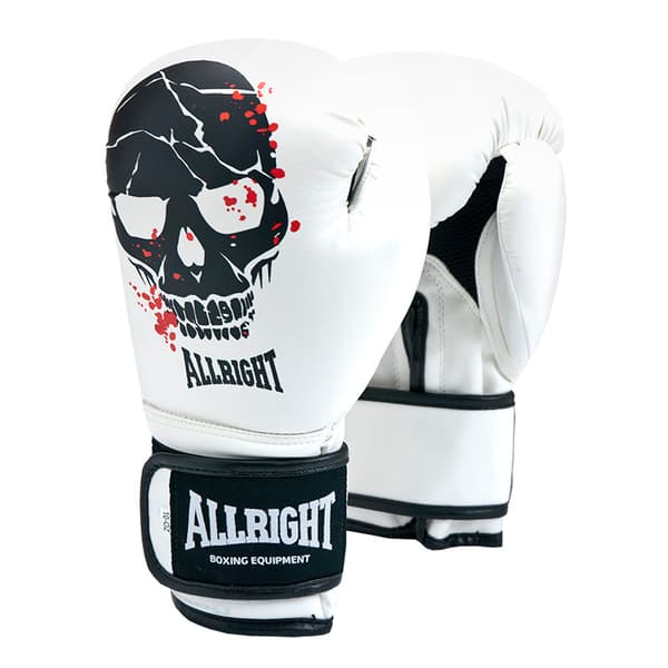 SKULLE BOXNINGSHANDSKAR 10oz vit ALLRIGHT PU mod.1040