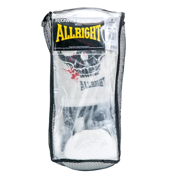 SKULLE BOXNINGSHANDSKAR 10oz vit ALLRIGHT PU mod.1040